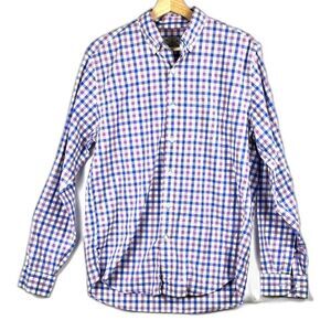Men's Lightweight Tailored by J. Crew Gingham Shirt L/S Size M EUC 100% Cotton